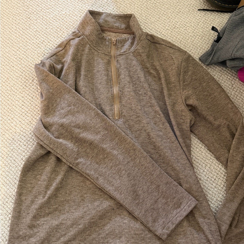 Men's Half-Zip Pullover Sweater - Brown